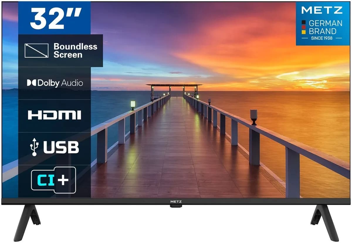 Metz Telewizor 32MTH2000Z LED 32" HD Ready Dolby Digital Plus DVB-T2 Czarny, zdjęcie 1 z 3