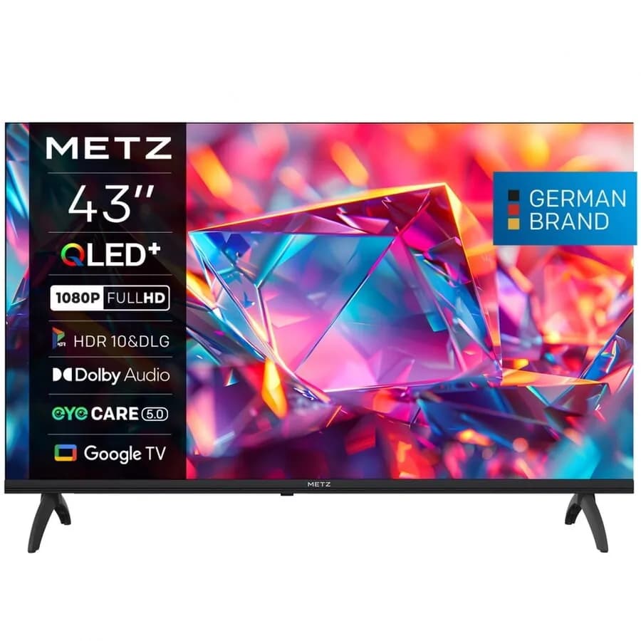 Metz Telewizor 43MQH7030Z QLED 43" Full HD Google TV Dolby Digital DVB-T2 Czarny, zdjęcie 1 z 5