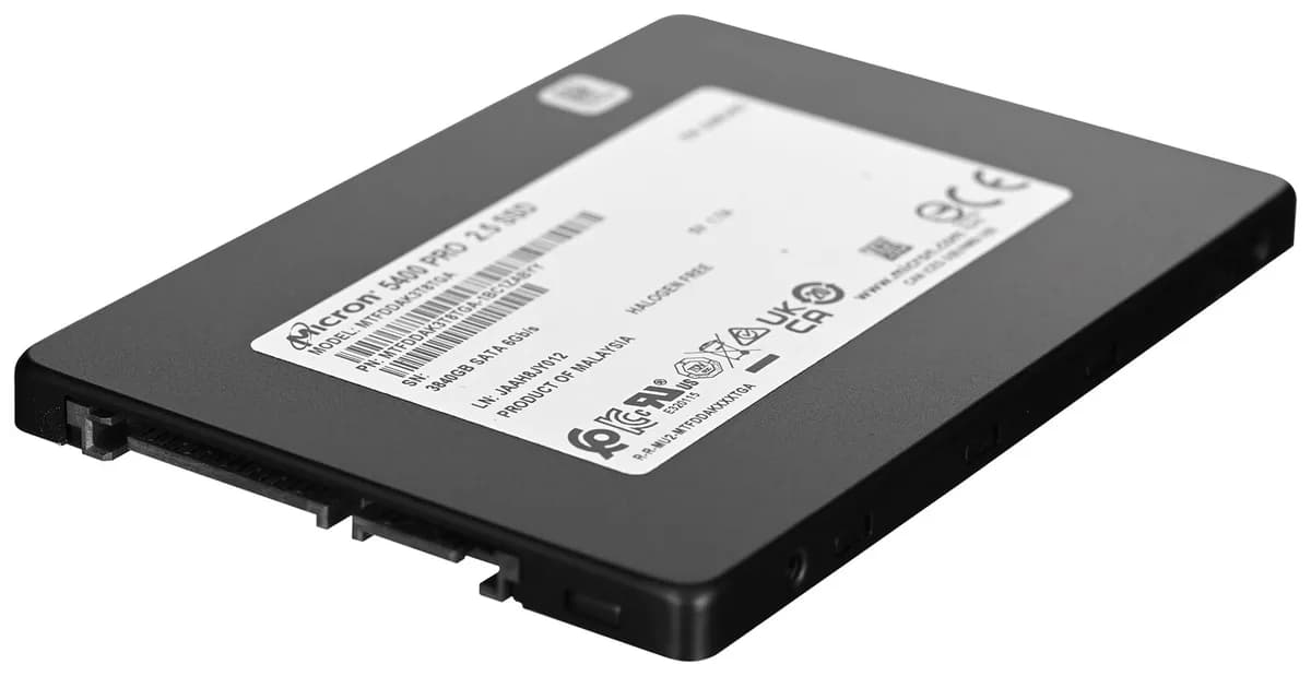 Micron Dysk SSD 5400 PRO 3.84TB SATA 2.5" MTFDDAK3T8TGA-1BC1ZABYYR (DWPD 1.5), zdjęcie 1 z 5