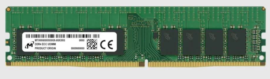 Micron UDIMM ECC 16GB DDR4 2Rx8 2666MHz PC4-21300 MTA18ASF2G72AZ-2G6