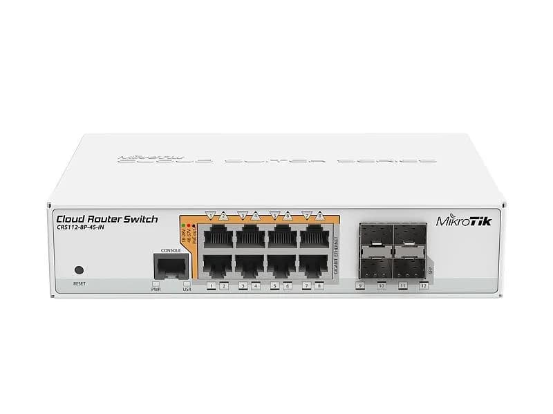Mikrotik Switch CRS112-8P-4S-IN 12p PoE (PoE+: 8;) 78W Managed Gigabit, zdjęcie 1 z 6