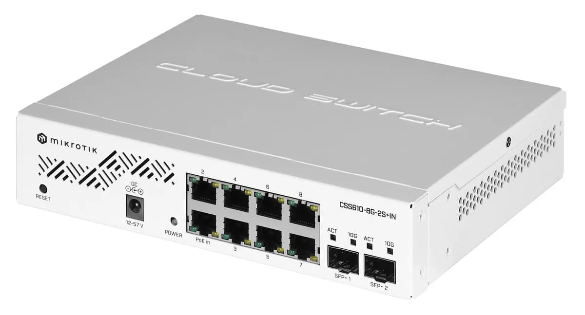 Mikrotik Switch CSS610-8G-2S+IN 10p Managed Gigabit/10G, zdjęcie 1 z 10