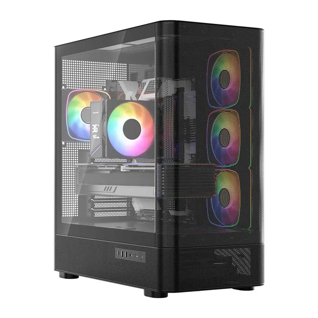 Modecom OBUDOWA VOLCANO AQ 300 ARGB MIDI CZARNA, zdjęcie 1 z 12