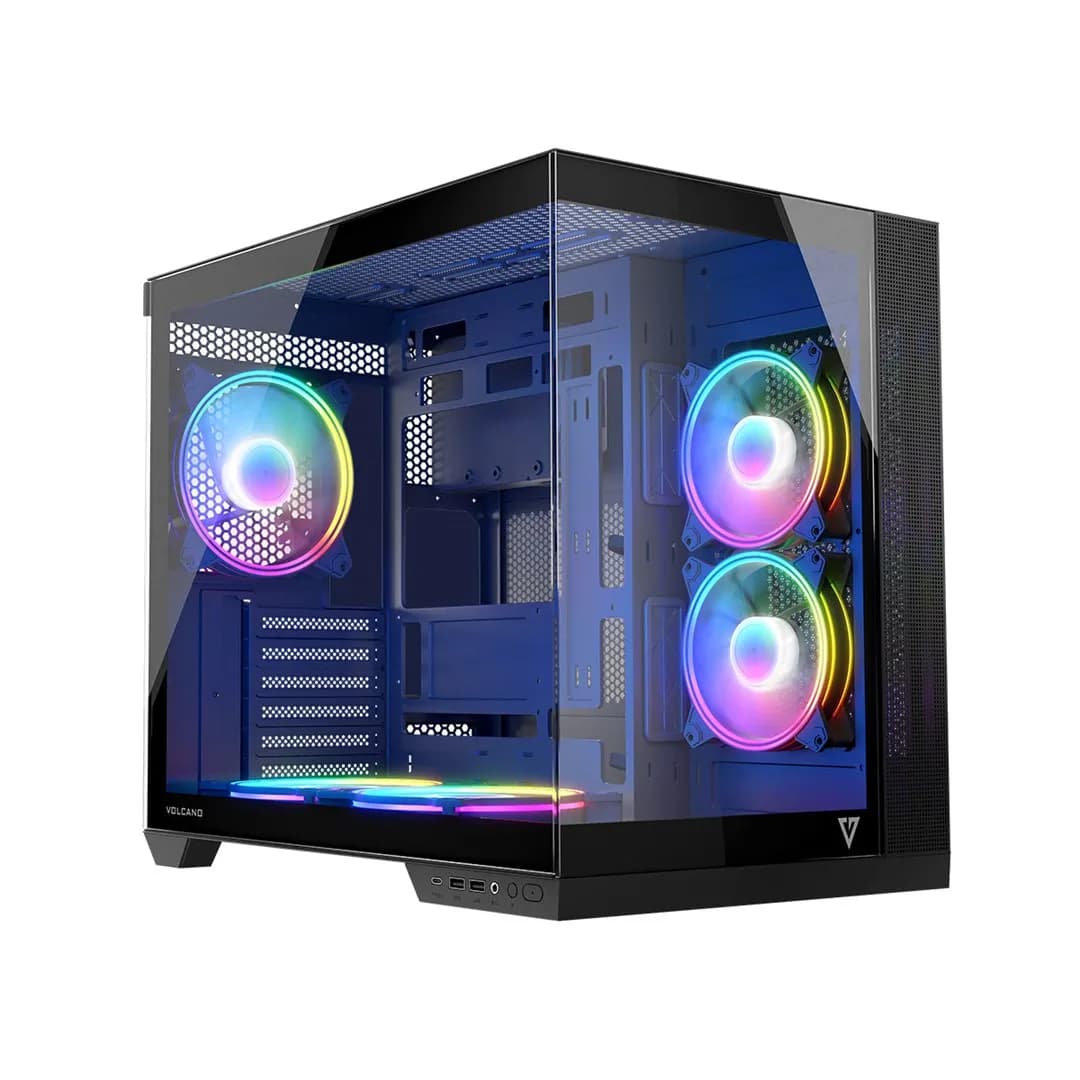 Modecom OBUDOWA VOLCANO PANORAMA APEX ARGB 5F MIDI BLACK, zdjęcie 1 z 12