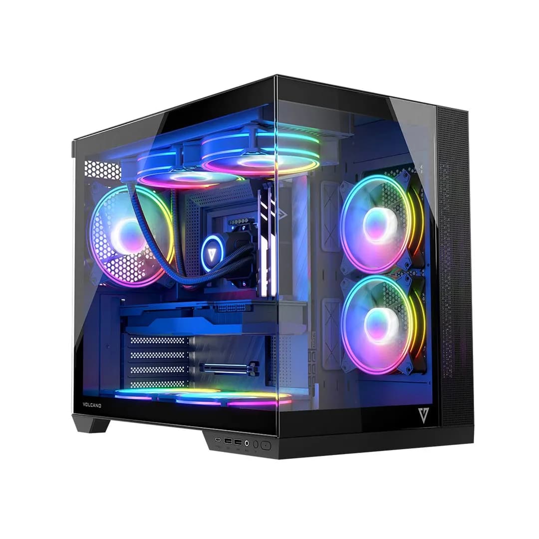 Modecom OBUDOWA VOLCANO PANORAMA APEX ARGB 7F MIDI BLACK, zdjęcie 1 z 12