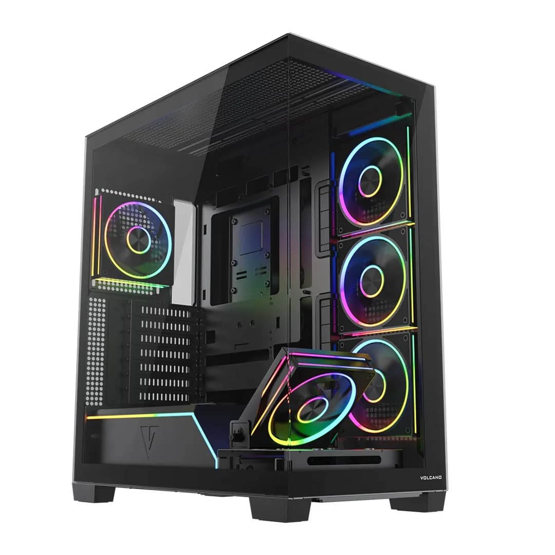 Modecom OBUDOWA VOLCANO STELLAR PLUS ARGB MIDI 5F BLACK, zdjęcie 1 z 12