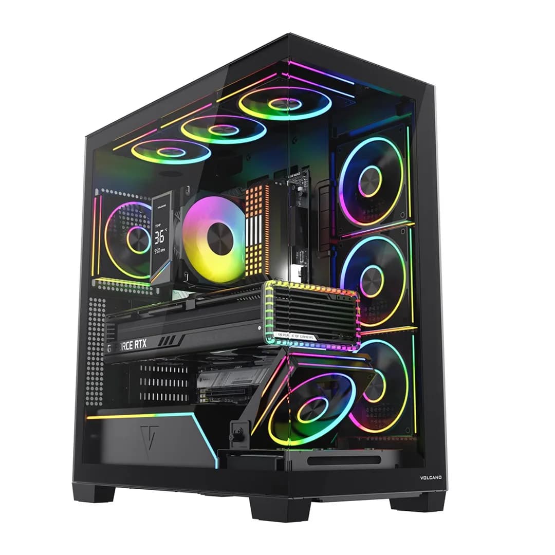 Modecom OBUDOWA VOLCANO STELLAR PLUS ARGB MIDI 8F BLACK, zdjęcie 1 z 12