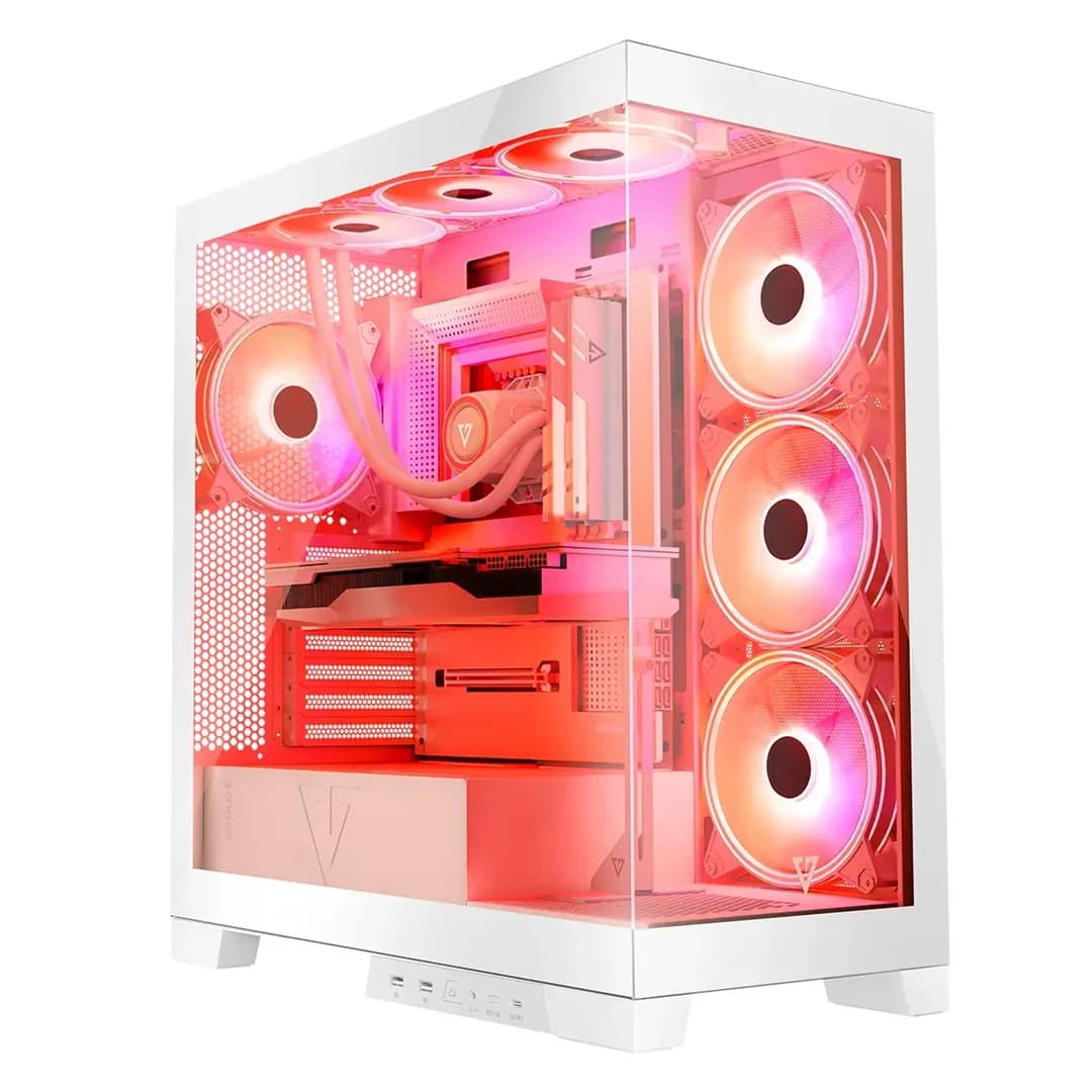 Modecom OBUDOWA VOLCNO SPACE APEX ARGB MIDI WHITE, zdjęcie 1 z 12