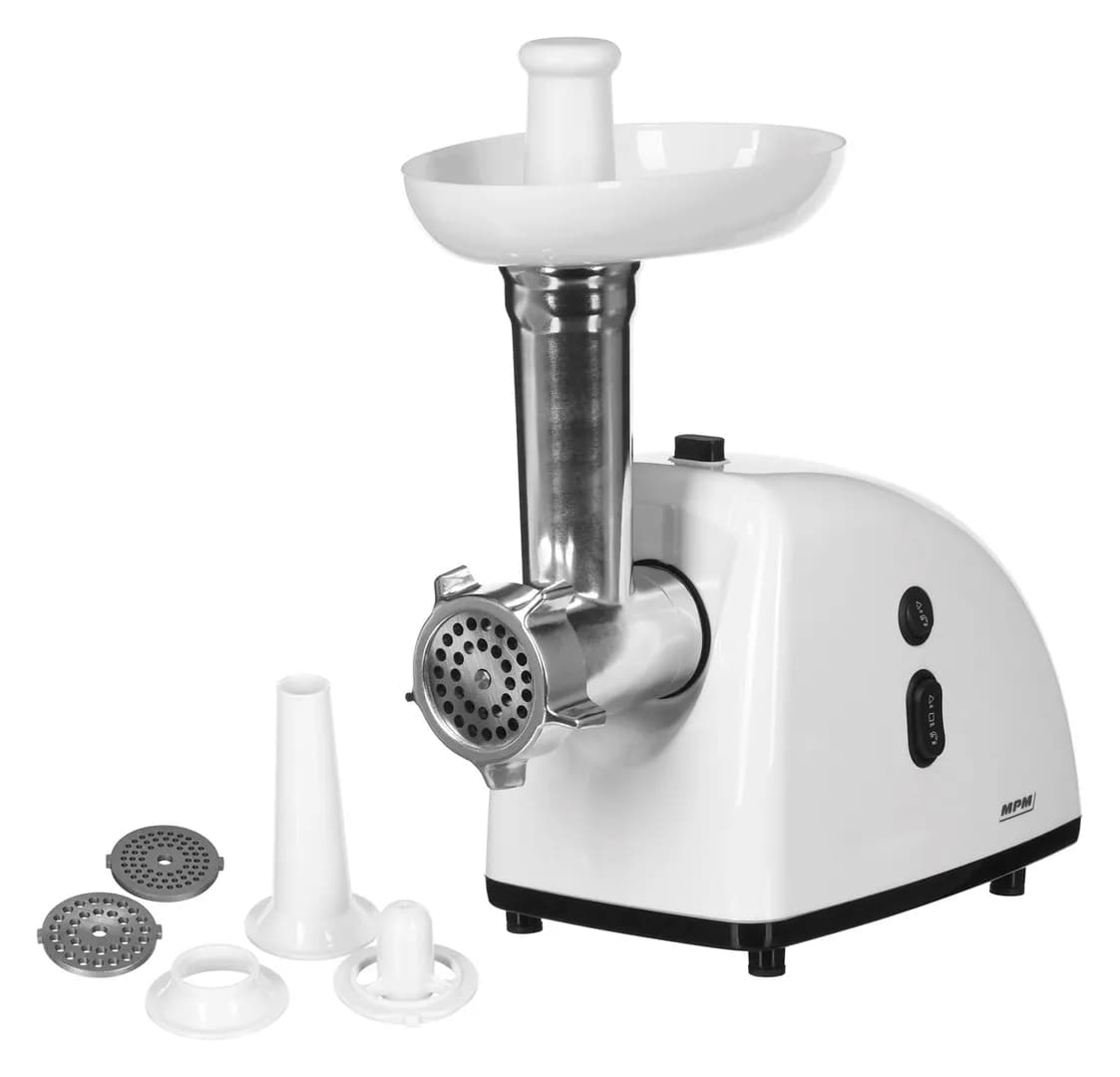 Mpm Maszynka do mięsa MMM-05 720W 3 sitka z otworami, nasadki do wędlin i pasztecików, zdjęcie 1 z 11