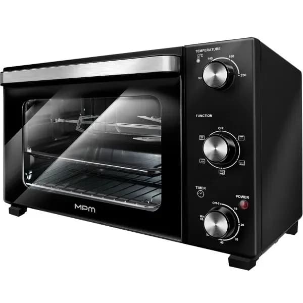 Mpm Piekarnik elektryczny MPE-17/T czarny, poj. 48L, wym. 61,1x46,2x40,3 cm, rożen obrotowy, zdjęcie 1 z 4