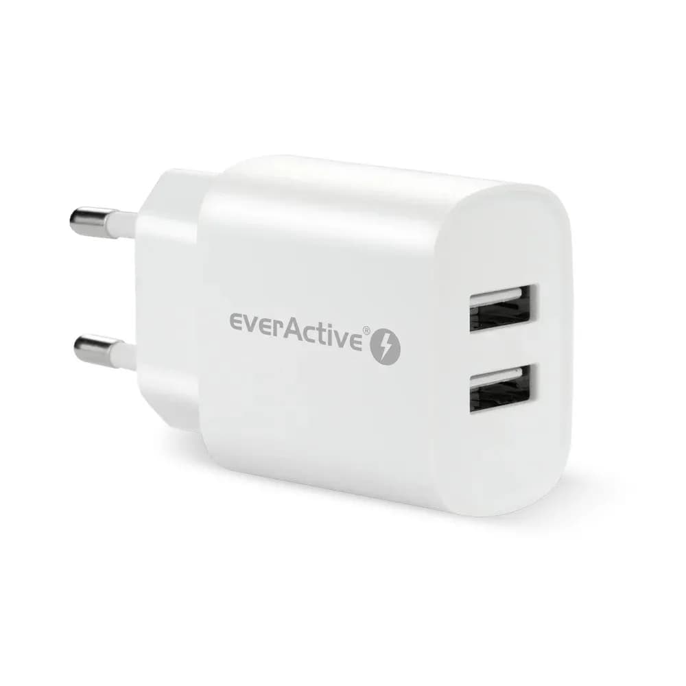 Ms EVERACTIVE ŁADOWARKA SIECIOWA 2XUSB 2,4A BIAŁA SC-220, zdjęcie 1 z 7