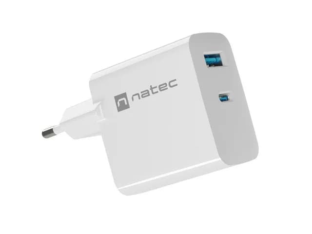 Natec ŁADOWARKA RIBERA GAN 1X USB-A + 1X USB-C 65W BIAŁA NUC-2144, zdjęcie 1 z 9