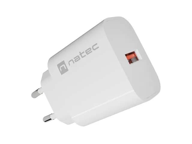 Natec ŁADOWARKA SIECIOWA RIBERA 1X USB-A 18W BIAŁA, zdjęcie 1 z 5