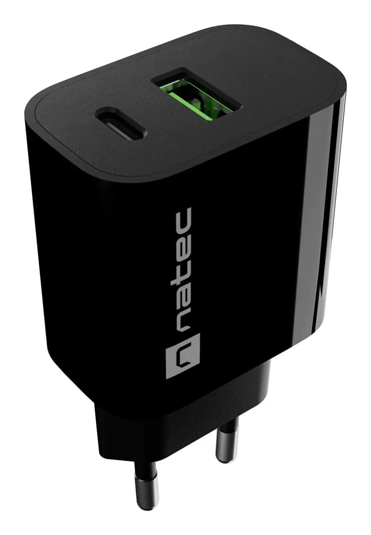 Natec ŁADOWARKA SIECIOWA RIBERA 1X USB-A + 1X USB-, zdjęcie 1 z 7