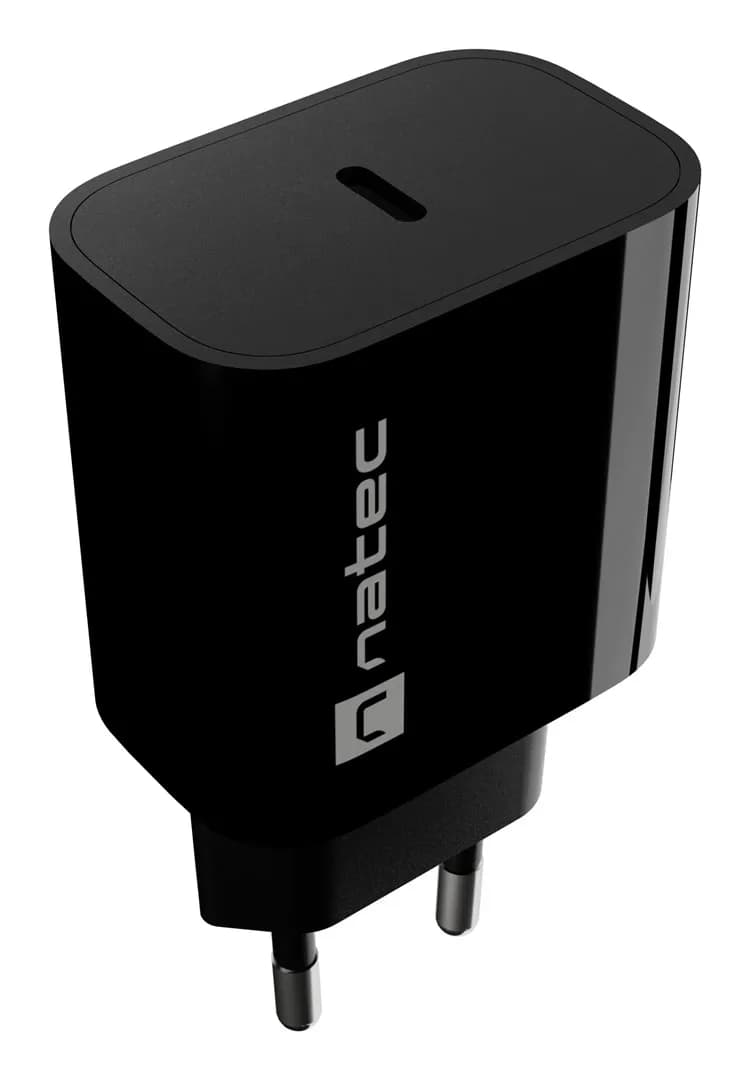 Natec ŁADOWARKA SIECIOWA RIBERA 1X USB-C 20W CZARN, zdjęcie 1 z 7