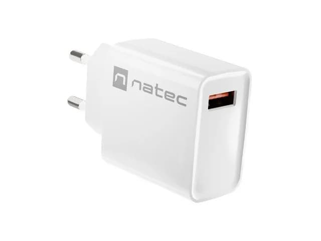 Natec ŁADOWARKA SIECIOWA RIBERA USB-A 18W BIAŁA NUC-2057, zdjęcie 1 z 8