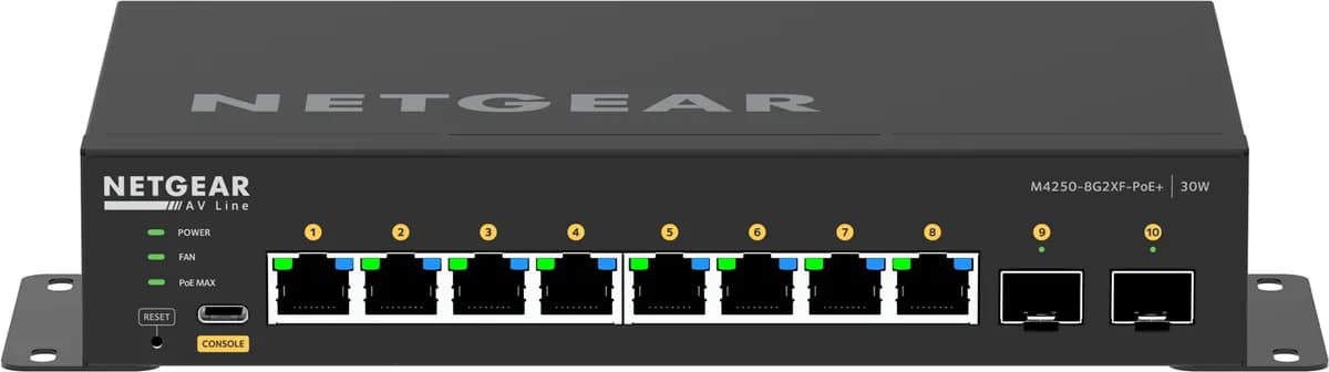 Netgear Switch M4250-8G2XF (XSM4216F) 10p PoE 220W (PoE+: 8p) Managed Gigabit, zdjęcie 1 z 12