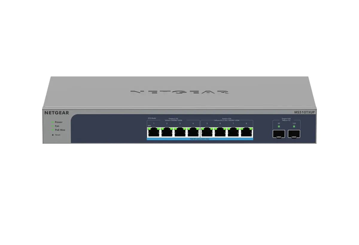 Netgear Switch MS510TXUP-100EUS 10p PoE 295W ( PoE++: 8p) Managed Multigigabit, zdjęcie 1 z 8