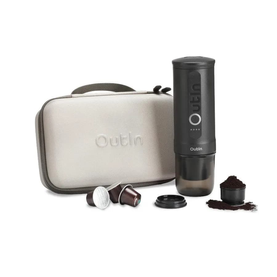 Outin Nano Travel Kit przenośny ekspres do kawy z etui Gwiezdna Szarość, zdjęcie 1 z 2