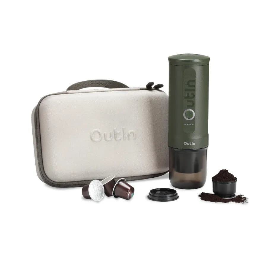 Outin Nano Travel Kit przenośny ekspres do kawy z etui Leśna Zieleń, zdjęcie 1 z 2