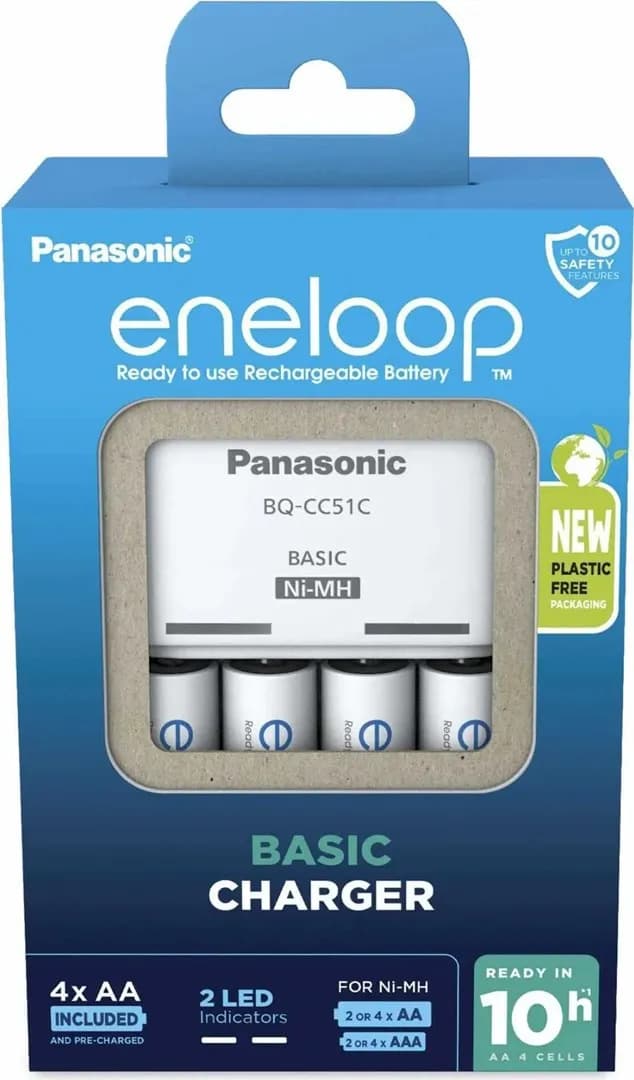 Panasonic ŁADOWARKA BASIC + 4x AA ENELOOP 2000 mAh, zdjęcie 1 z 3