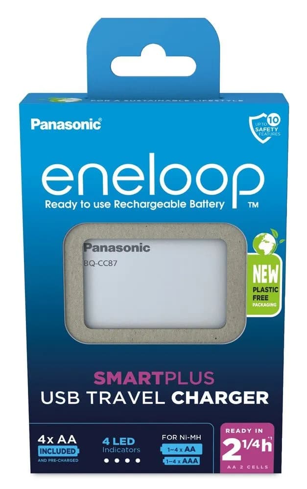 Panasonic ŁADOWARKA SMARTPLUS USB + 4 x AA ENELOOP 2000 mAh, zdjęcie 1 z 6