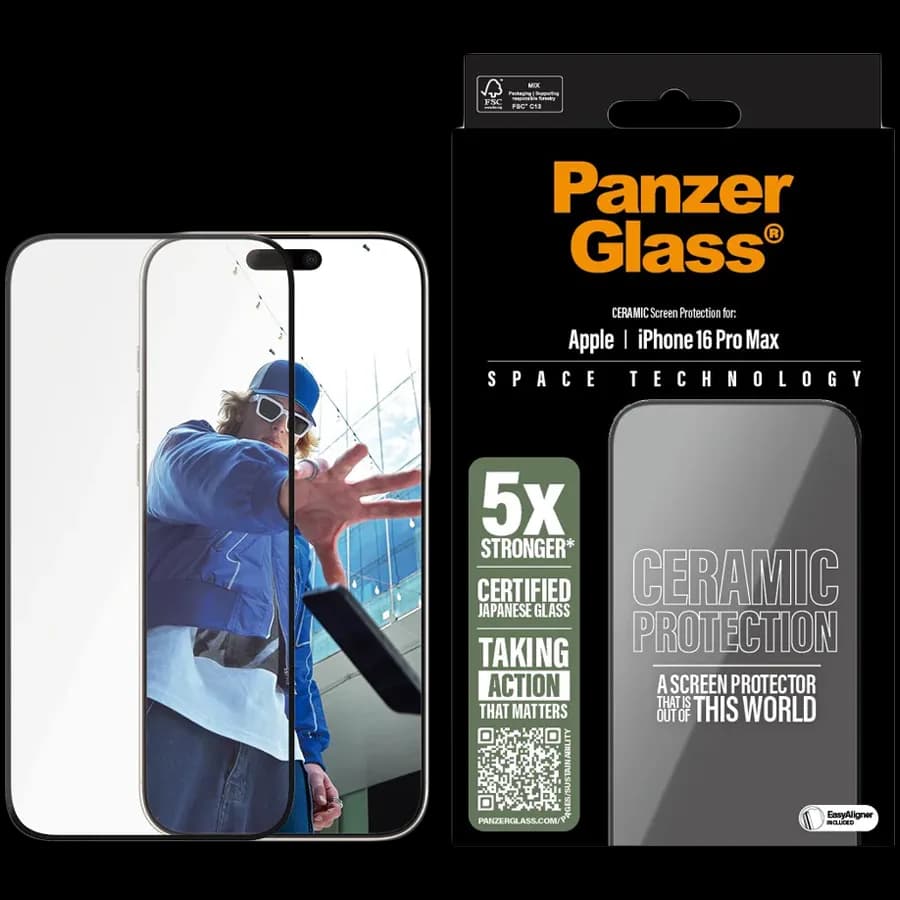 PanzerGlass Ceramic Screen Protector iPhone 16 Pro Max, Ultra-Wide Fit, zdjęcie 1 z 2