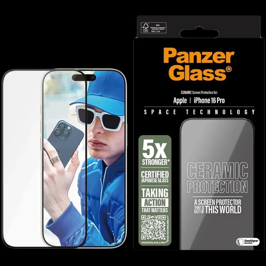 PanzerGlass Ceramic Screen Protector iPhone 16 Pro, Ultra-Wide Fit, zdjęcie 1 z 2