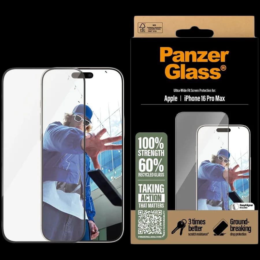 PanzerGlass Protector iPhone 16 Pro Max, Ultra-Wide Fit, zdjęcie 1 z 2