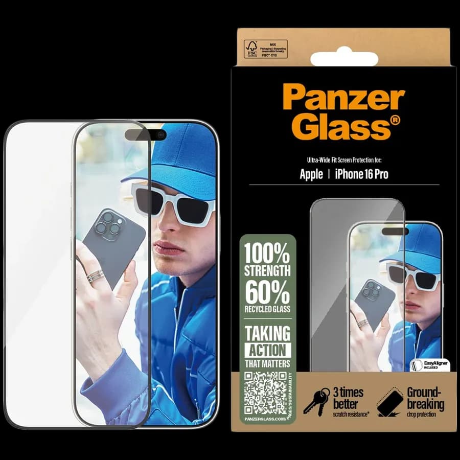 PanzerGlass Protector iPhone 16 Pro, Ultra-Wide Fit, zdjęcie 1 z 2