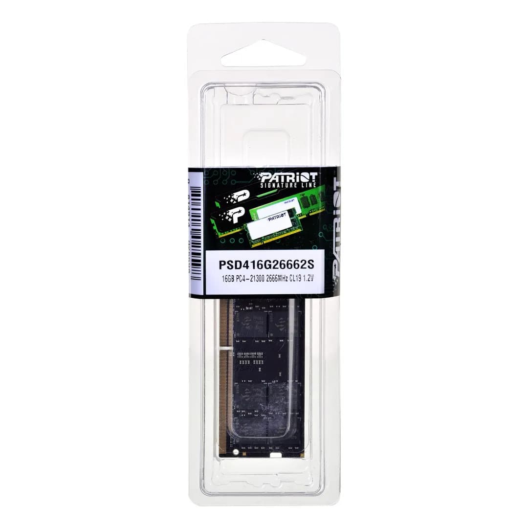 Patriot Pamięć RAM Memory Signature PSD416G26662S (DDR4 SO-DIMM; 1 x 16 GB; 2666 MHz; CL19)