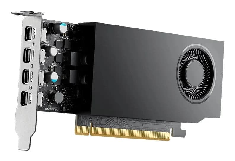 PNY NVIDIA A400 4GB GDDR6 64-bit, Low Profile, PCIe 4.0 x8, Single slot, 4 x Mini DisplayPort, zdjęcie 1 z 6