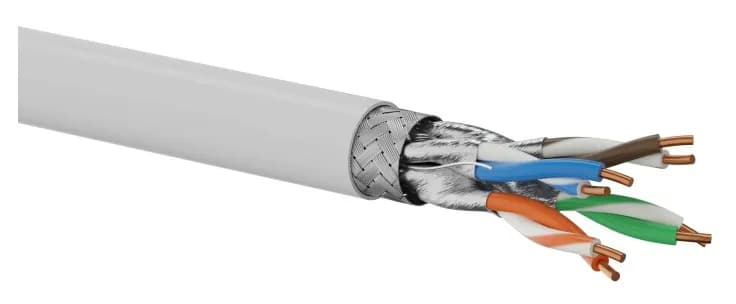 Q-Lantec Kabel S/FTP kat.6A, sieciowy, skrętka, LSOH, Dca 4x2x23 AWG, 10Gb/s, szary, 500m