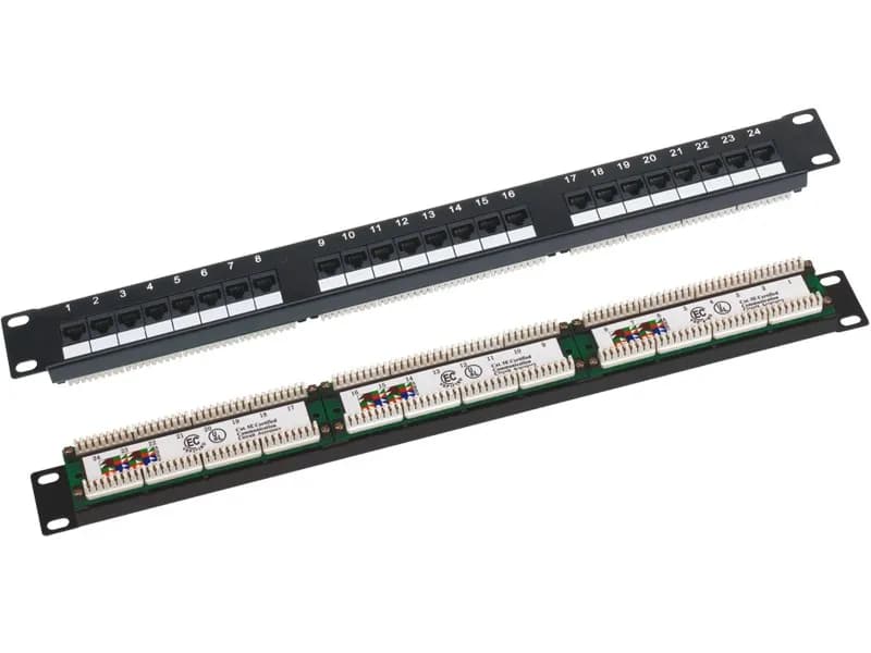 Q-Lantec Patch panel UTP kat.5e, 24 porty złącza LSA 1U