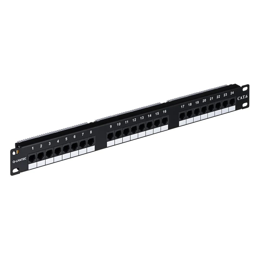 Q-Lantec Patch panel UTP kat.6, 24 porty złącza LSA 1U, zdjęcie 1 z 3
