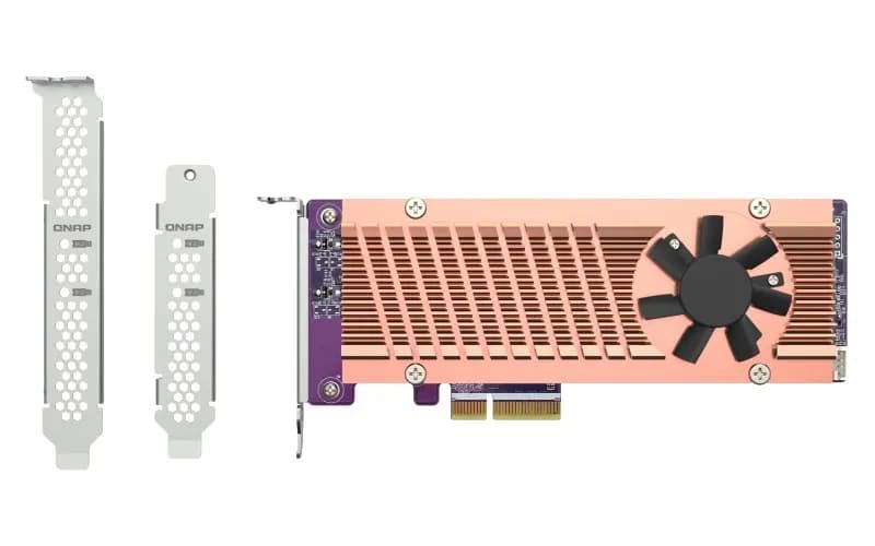 Qnap QM2-2P-344A,2 x M.2 PCIe SSD expansion card; 2x M.2 2280/22110 PCIe (Gen3 x4) SSDs