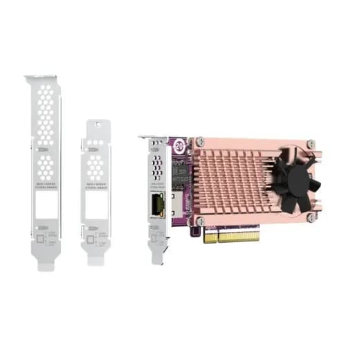 Qnap QM2-2P10G1TB, 2 x PCIe 2280 M.2 SSD slots, PCIe Gen3 x 8, 1 x 10GbE RJ45