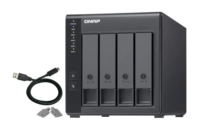 Qnap TR-004 Expansion unit,Tower, 4x 3.5" SATA HDD, USB 3.0 type-C hardware RAID external, zdjęcie 1 z 10