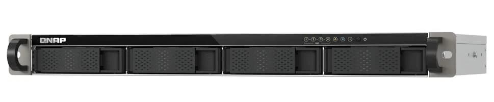 Qnap TS-433eU, 1U RACK, 4x 2.5"/3.5" SATA, ARM Cortex-A55 2,0GHz 4C, 4GB, 2x 2.5GbE, 2x USB, zdjęcie 1 z 10