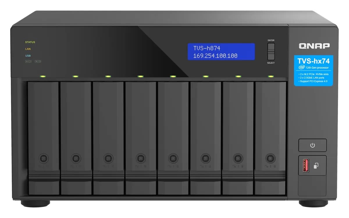 Qnap TVS-h874-i7-32G, Tower, 8 x 2.5"/3.5" SATA, Intel Core i7 12C/20T, 32GB DDR4 (max. 64GB), zdjęcie 1 z 6