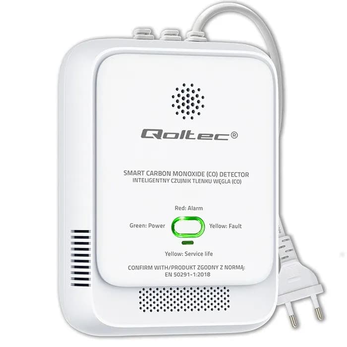 Qoltec CZUJNIK TLENKU WĘGLA (CZADU) | DETEKTOR CO | ALARM 85DB LED, zdjęcie 1 z 10