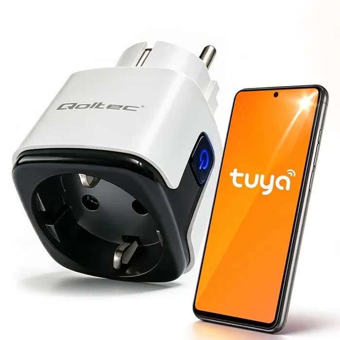 Qoltec GNIAZDKO INTELIGENTNE WI-FI 16A | TIMER WATOMIERZ | TUYA, zdjęcie 1 z 6