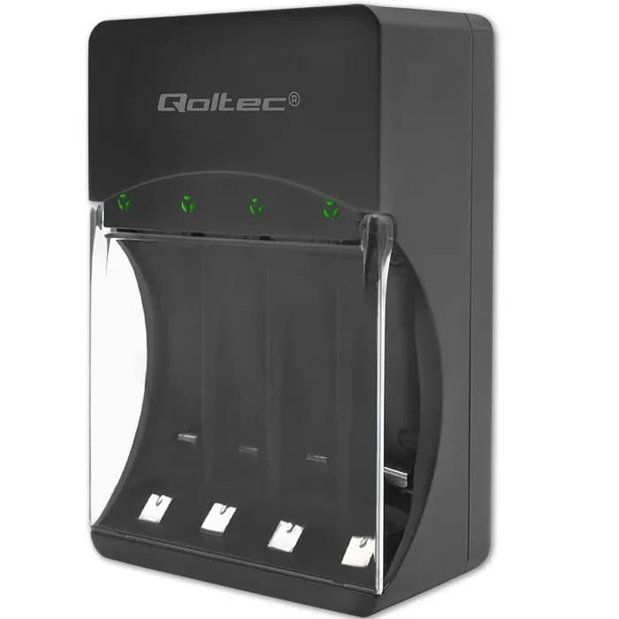 Qoltec ŁADOWARKA DO AKUMULATORKÓW NI-MH TYPU R03/AAA R06/AA | 300MA, zdjęcie 1 z 10