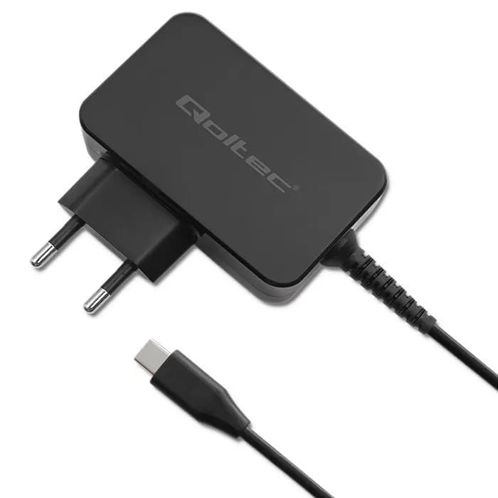 Qoltec ŁADOWARKA GAN POWER PRO | 1XUSB-C | 65W | 5-20V | 3-3.25A | CZARNA, zdjęcie 1 z 11
