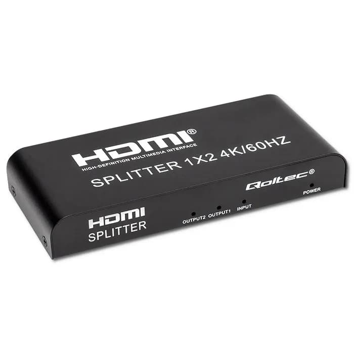 Qoltec ROZDZIELACZ SPLITTER 2XHDMI 4KX2K | 6GB/S | 60HZ, zdjęcie 1 z 12