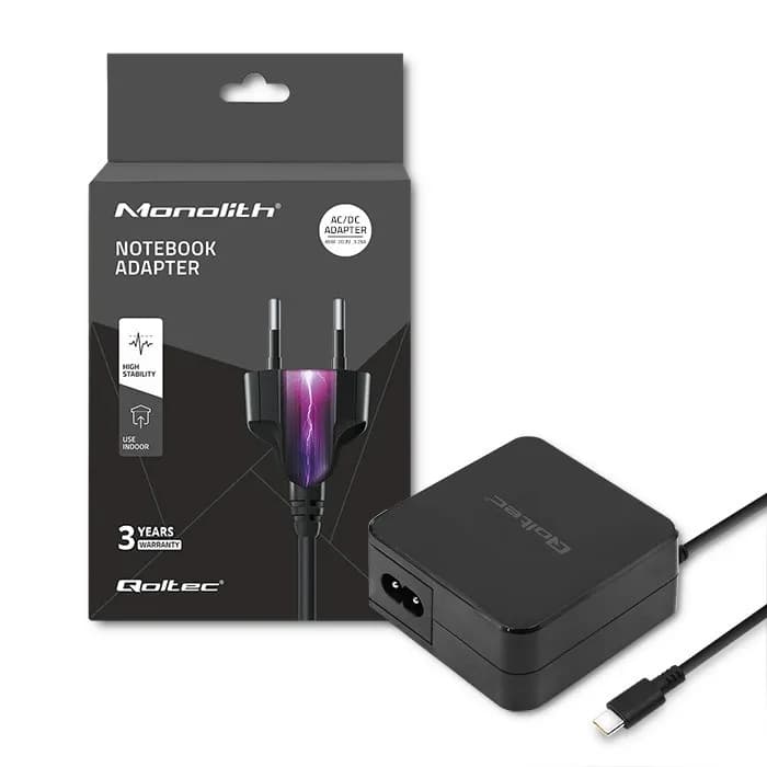 Qoltec ZASILACZ SIECIOWY 65W | 5-20.3V | 2-3.25A | USB TYP C | PD, zdjęcie 1 z 10