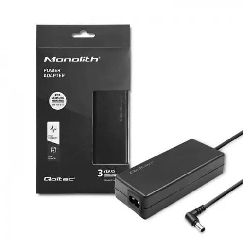 Qoltec ZASILACZ SIECIOWY DO MONITORA SAMSUNG 30W | 14V | 2.1A | 6.5*4.4+PIN, zdjęcie 1 z 8
