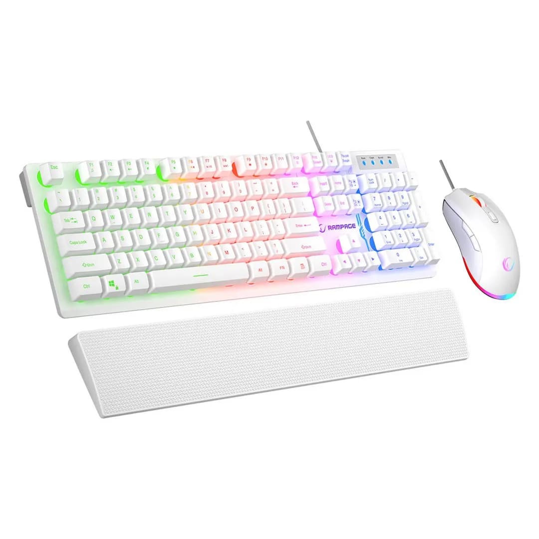 Rampage FORTUNA ZESTAW GAMINGOWY KLAWIATURA Z PODKŁADKĄ I MYSZ 12800 DPI WHT, zdjęcie 1 z 5