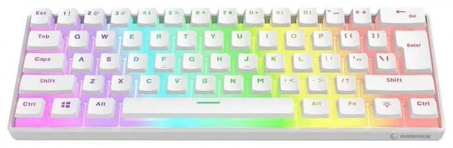 Rampage KLAWIATURA MECHANICZNA GAMINGOWA RADIANT K11 RGB BIAŁA, zdjęcie 1 z 3