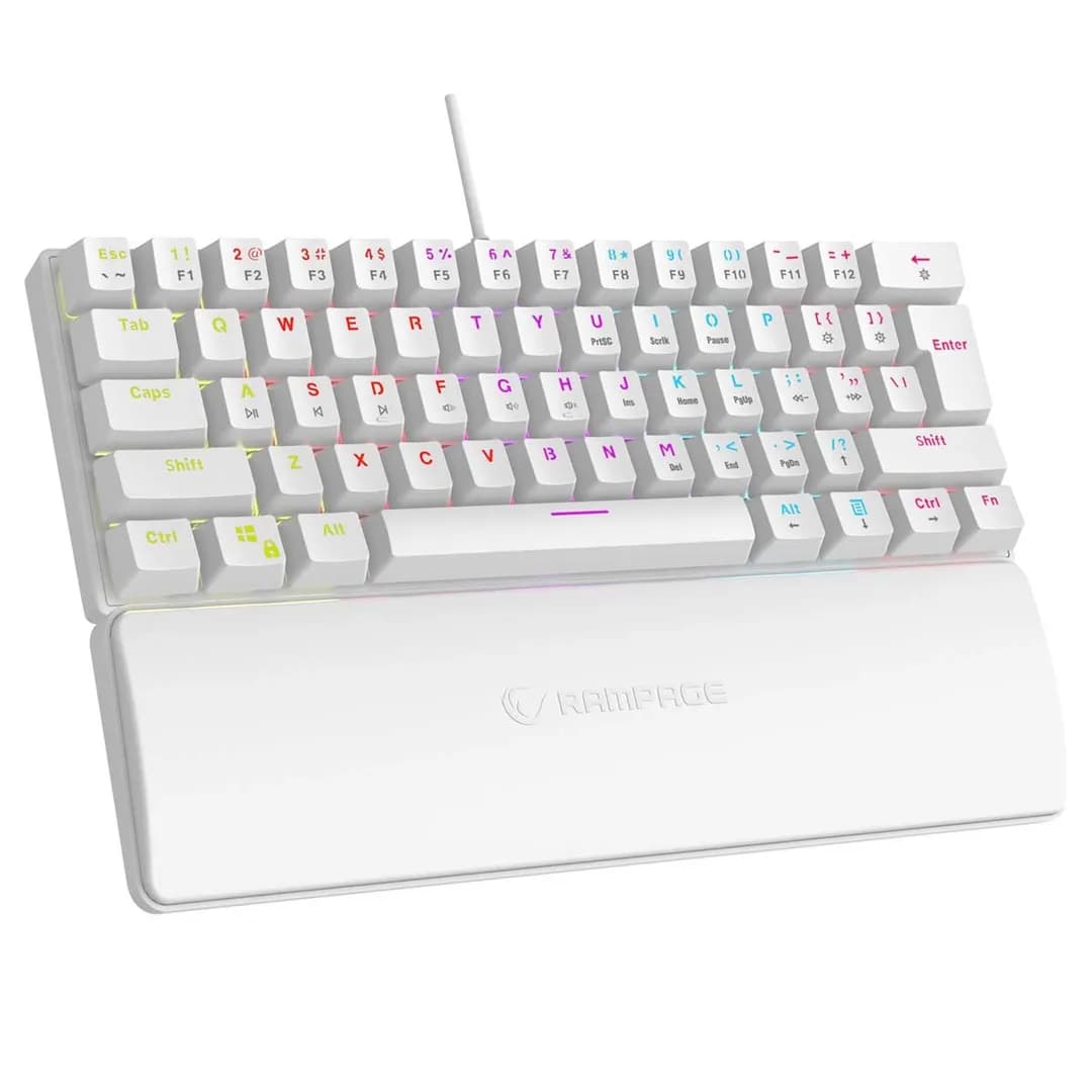 Rampage KLAWIATURA MECHANICZNA PLOWER K60 WHITE BL, zdjęcie 1 z 4